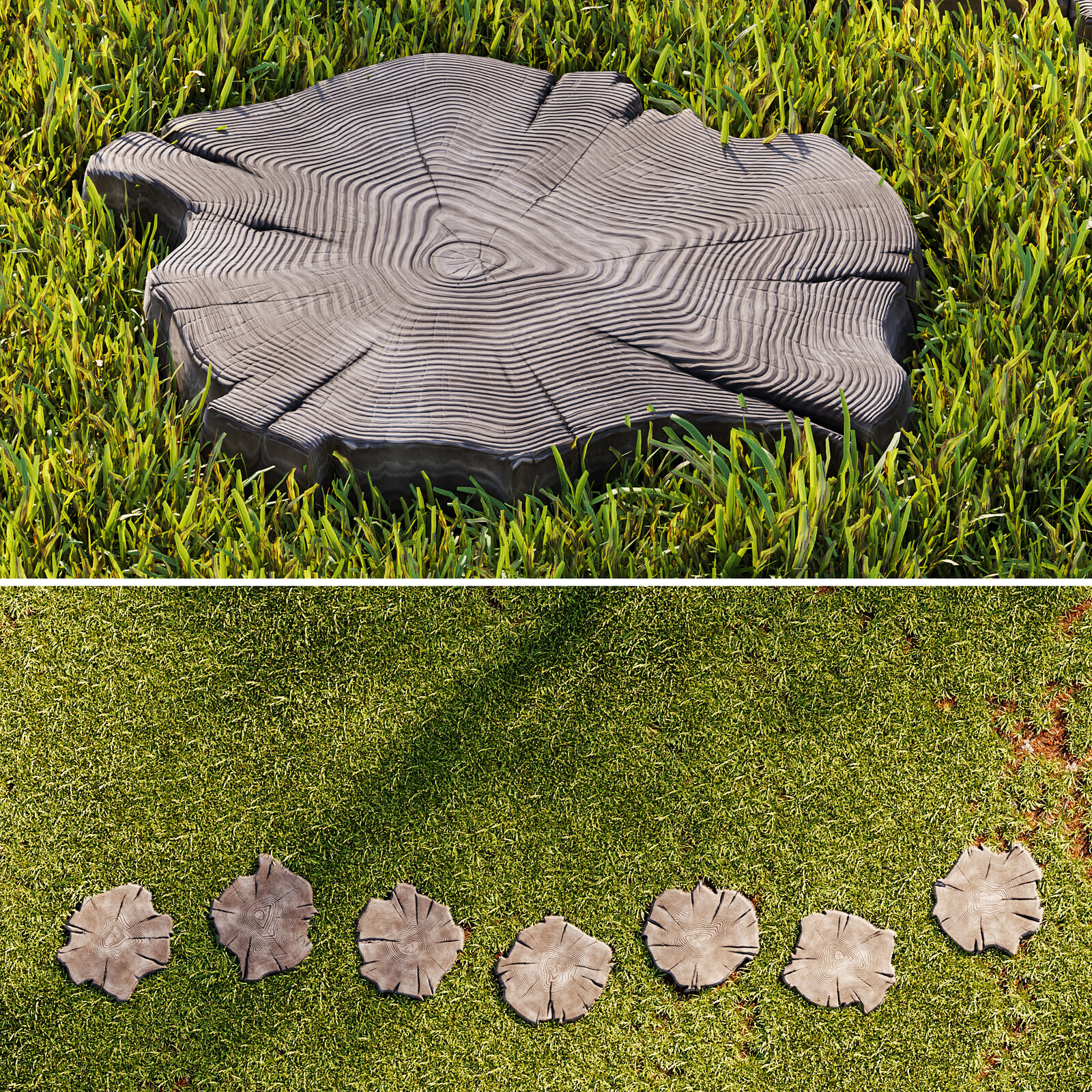 Grass and Pedestrian | PBR | 4K | LowPoly