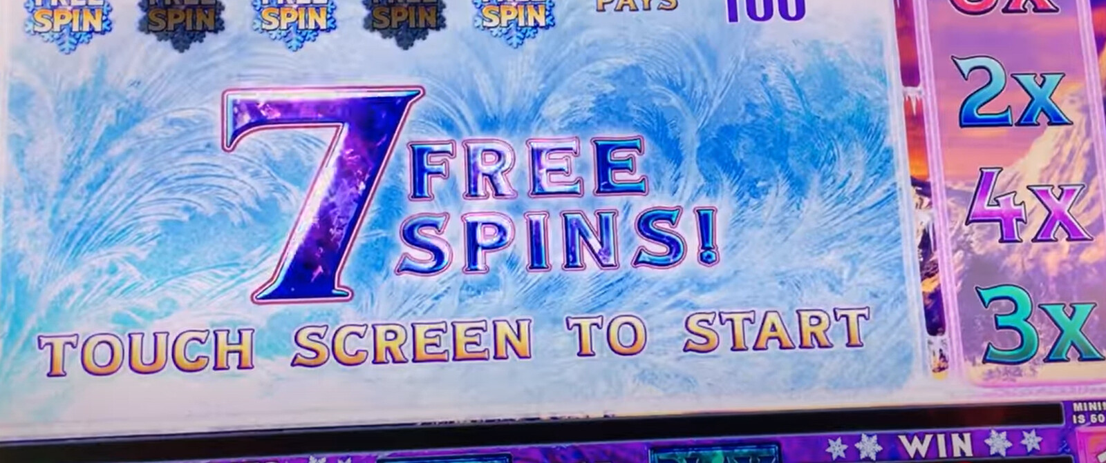Free spins intro screen (property of Multimedia Games).