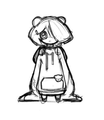 my sketch of the girl