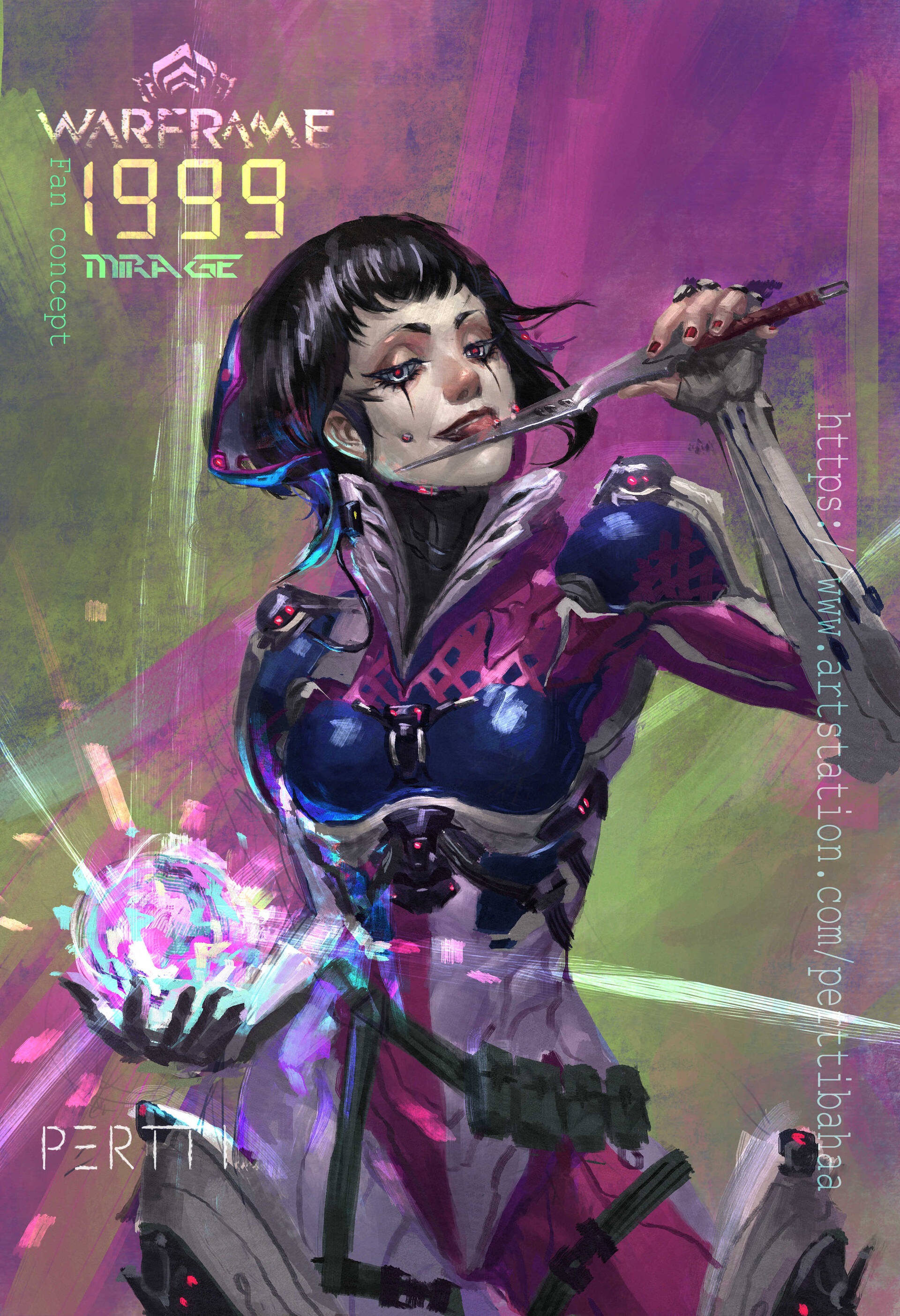 ArtStation - Proto Garuda, Nekros And Mirage Warframe 1999 fan art, image size:1920x2806