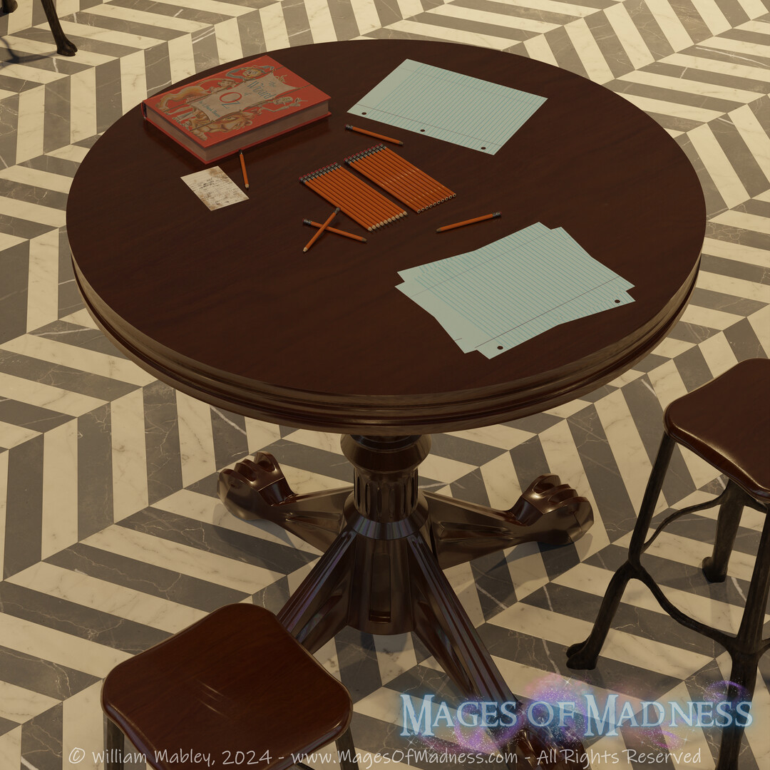 Rough Cafe Area - All models were custom with some textures form Poliigon and the internet for the book cover and the check-out card and paper. 
