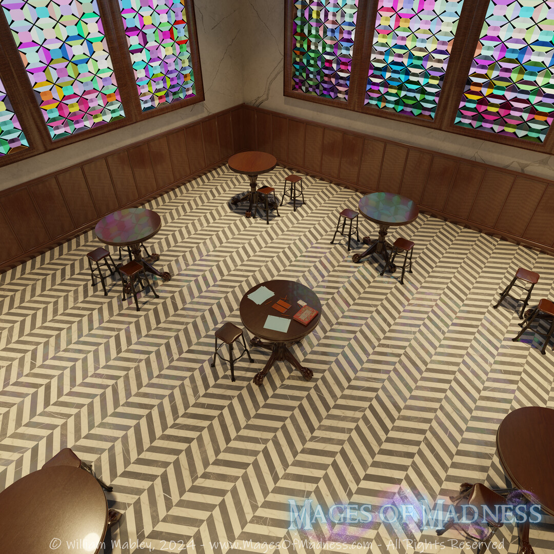 Rough Cafe Area - All models were custom with some textures form Poliigon and the internet for the book cover and the check-out card and paper. 