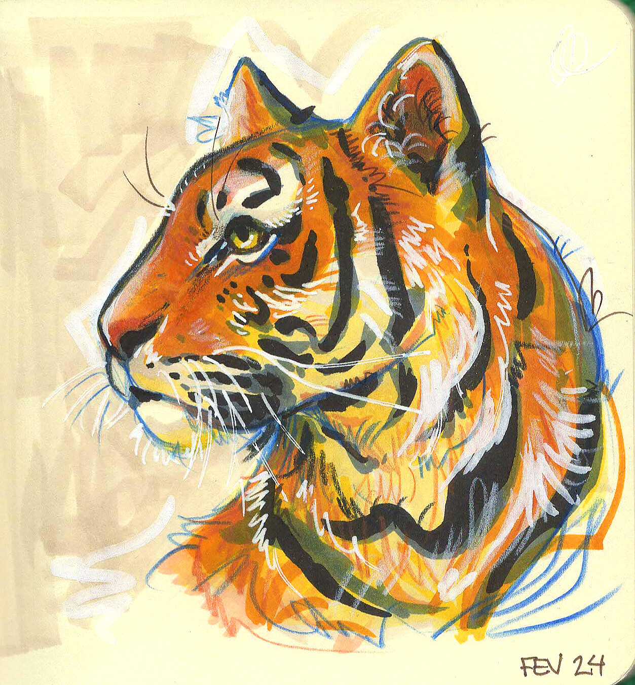 Markers &amp; Color Pencil on Paper