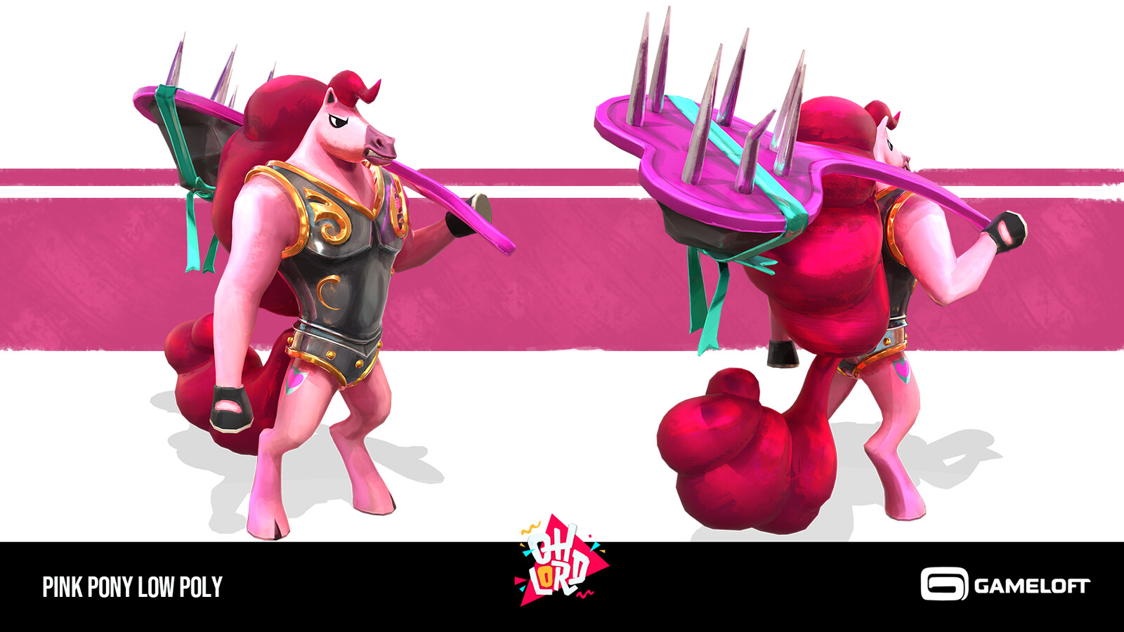 Pink Pony  Low Poly 