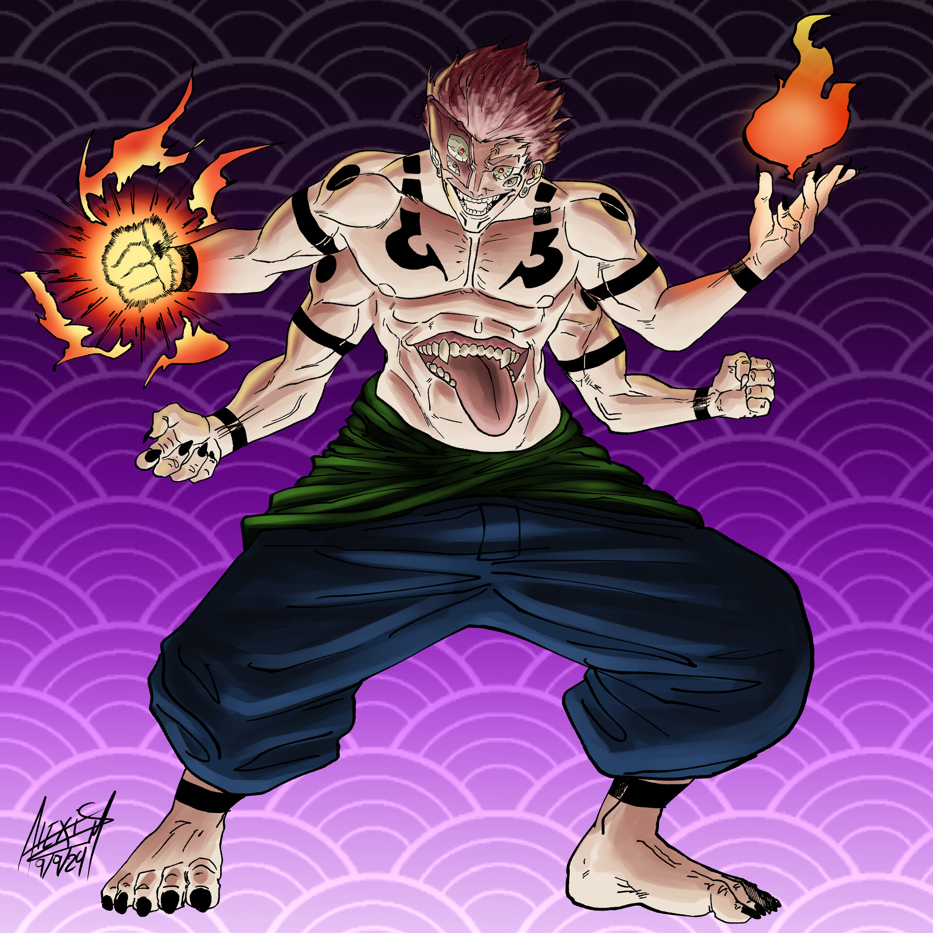 ArtStation - Sukuna from Jujutsu Kaisen Fan art