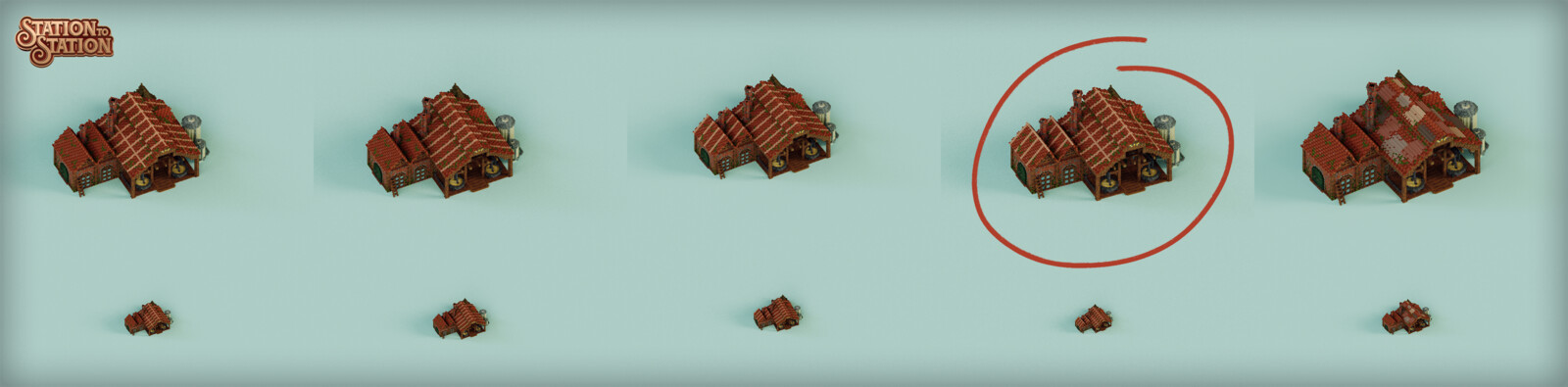 After reevaluating the design, we decided to change the roof of the dairy, as it lacked a distinctive feature, which is crucial for the game’s distant, top-down perspective. To improve this, we added a line pattern to the roof.