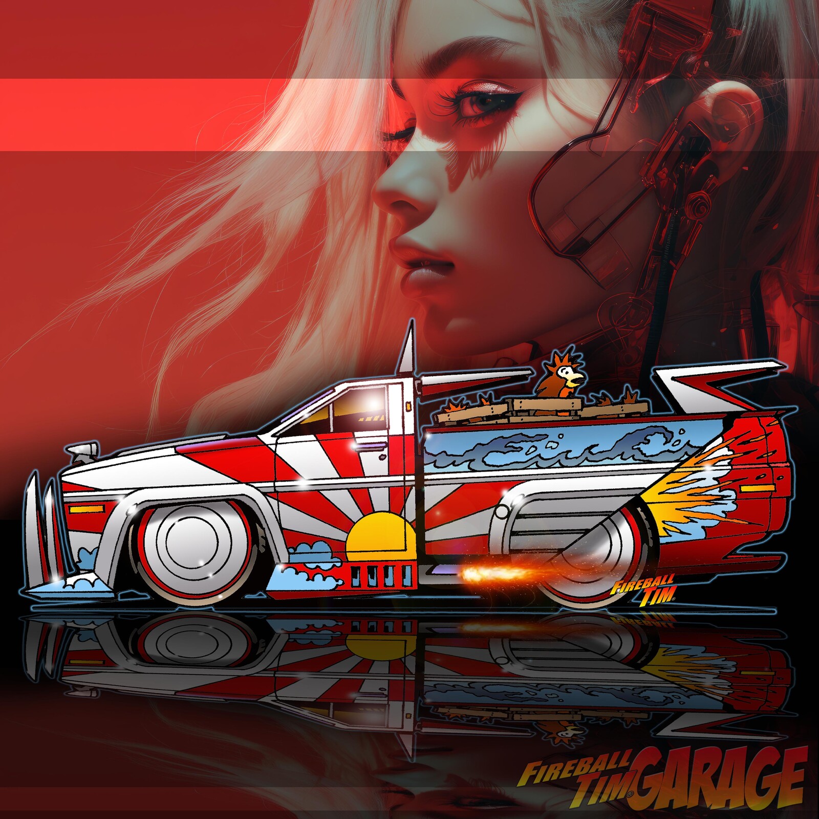 Bosozoku Toyota Pickup Concept Art by Fireball Tim Garage