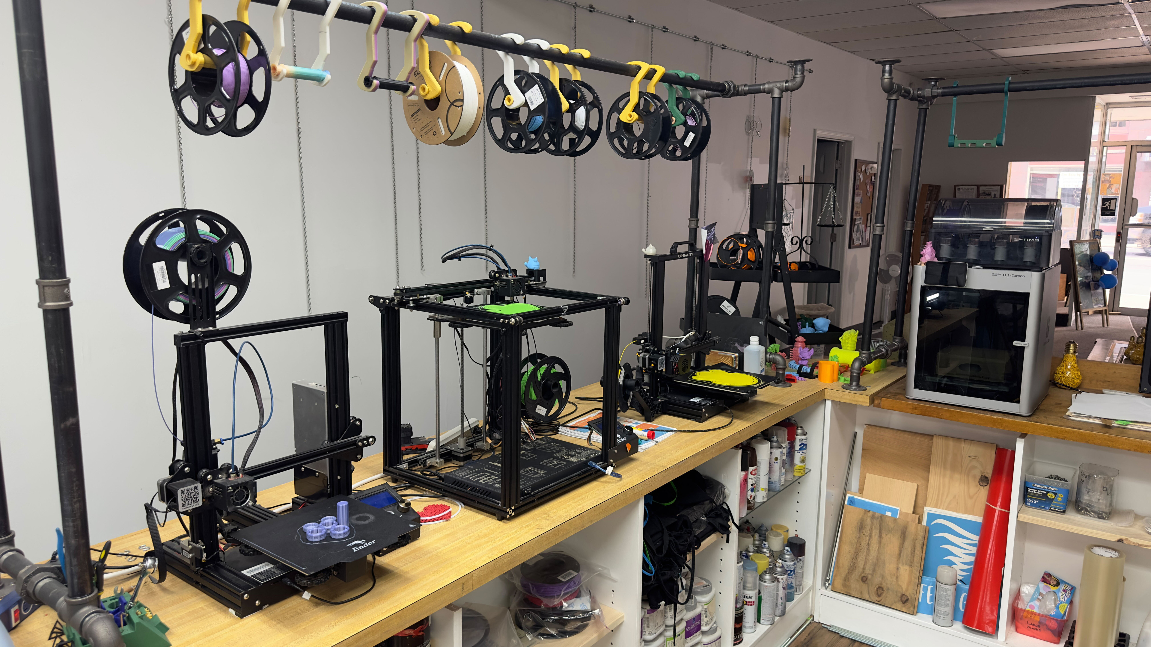 Actual in-progress installation of the station. Just missing the wooden panels on top of the bars.