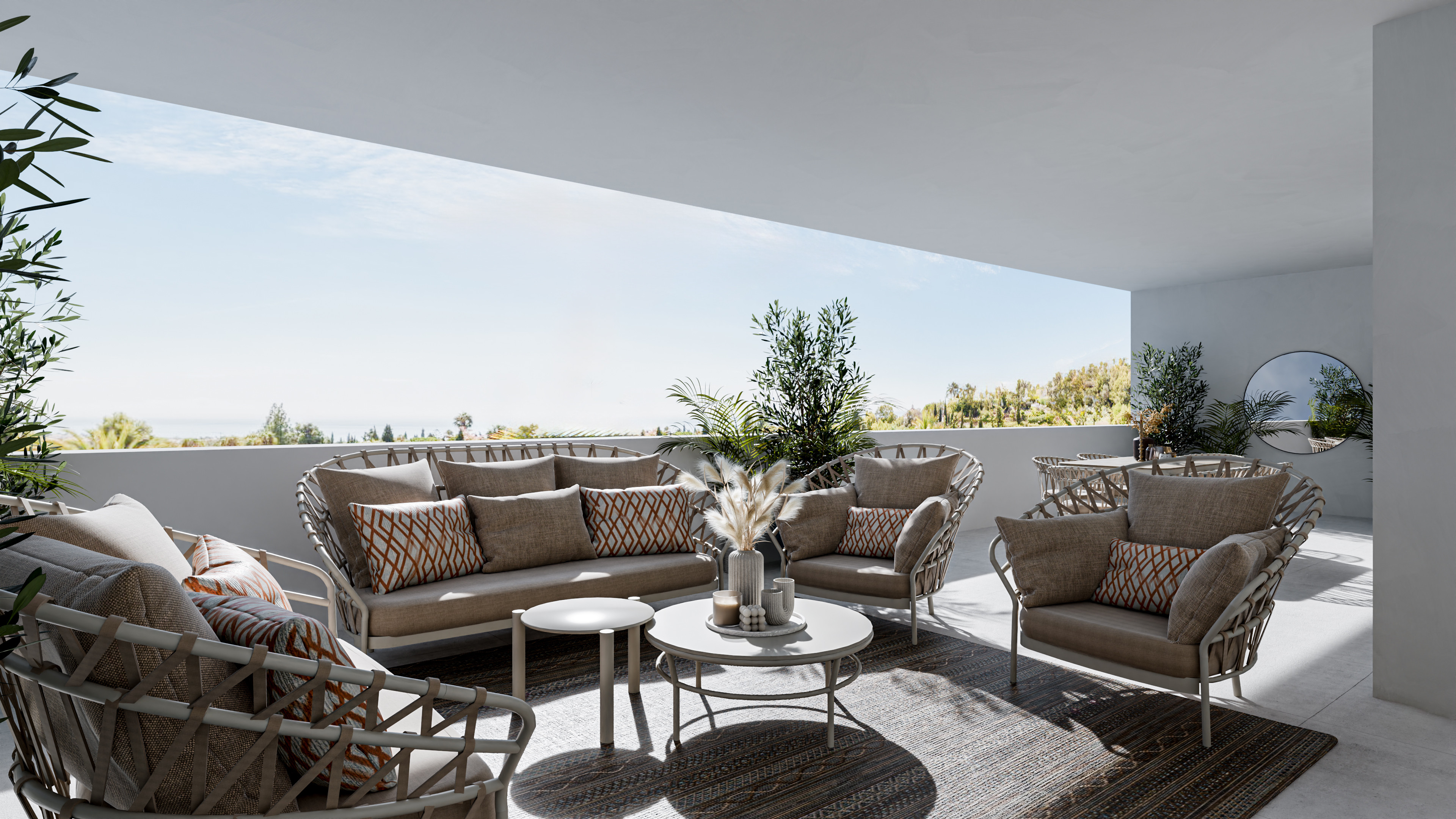 Terrace lounge angled shot.
