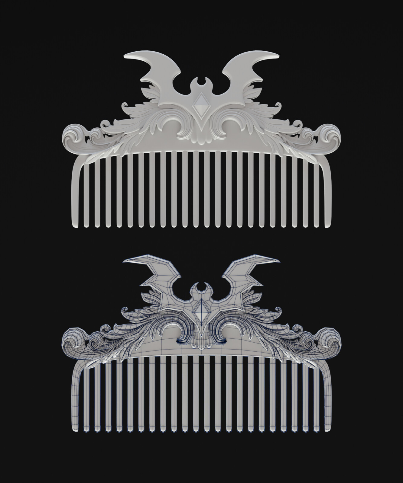 Gothic Bat-Comb