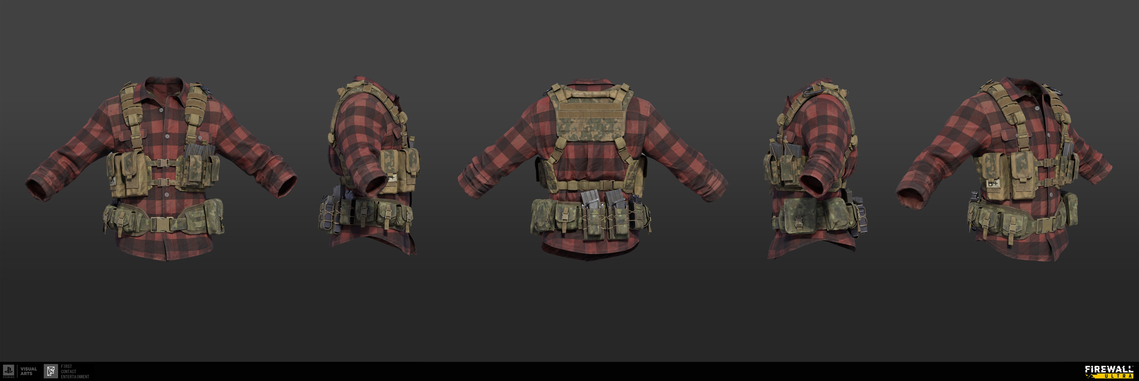 Upper outfit. I was responsible for just modeling of everything. Additional credit Little Red Zombies