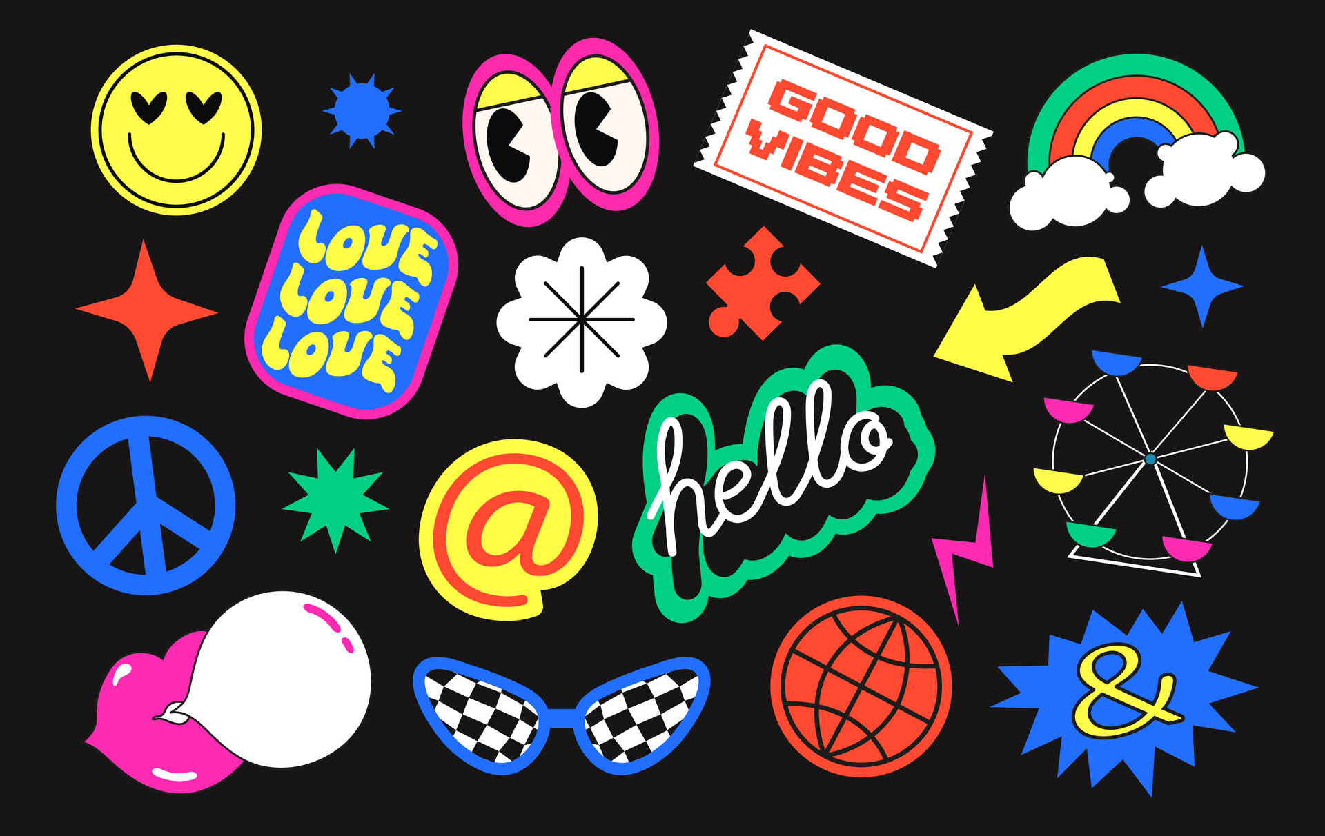 ArtStation - Colorful vector set, trendy promo labels