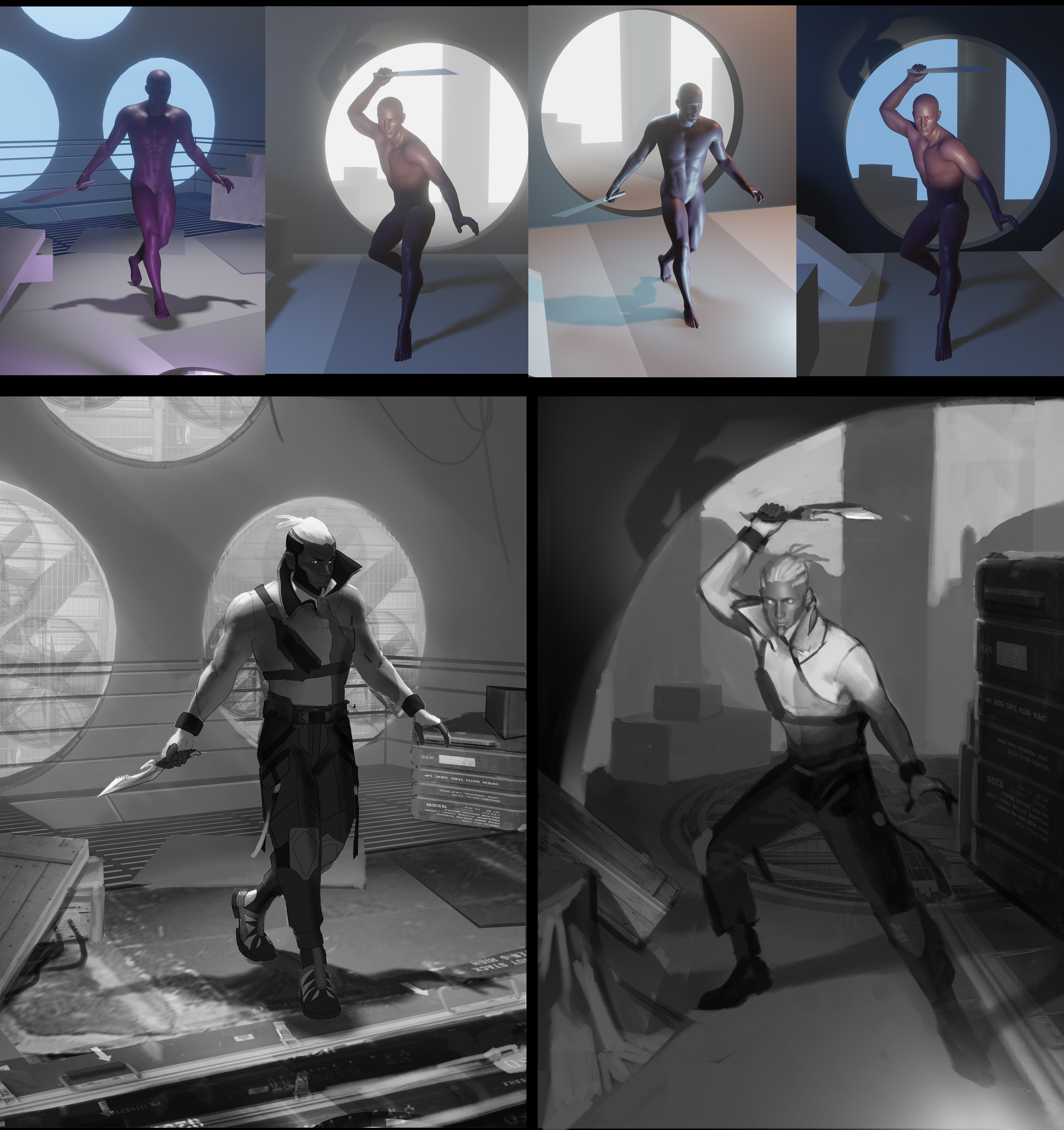 3D Block-outs and Illustration Roughs