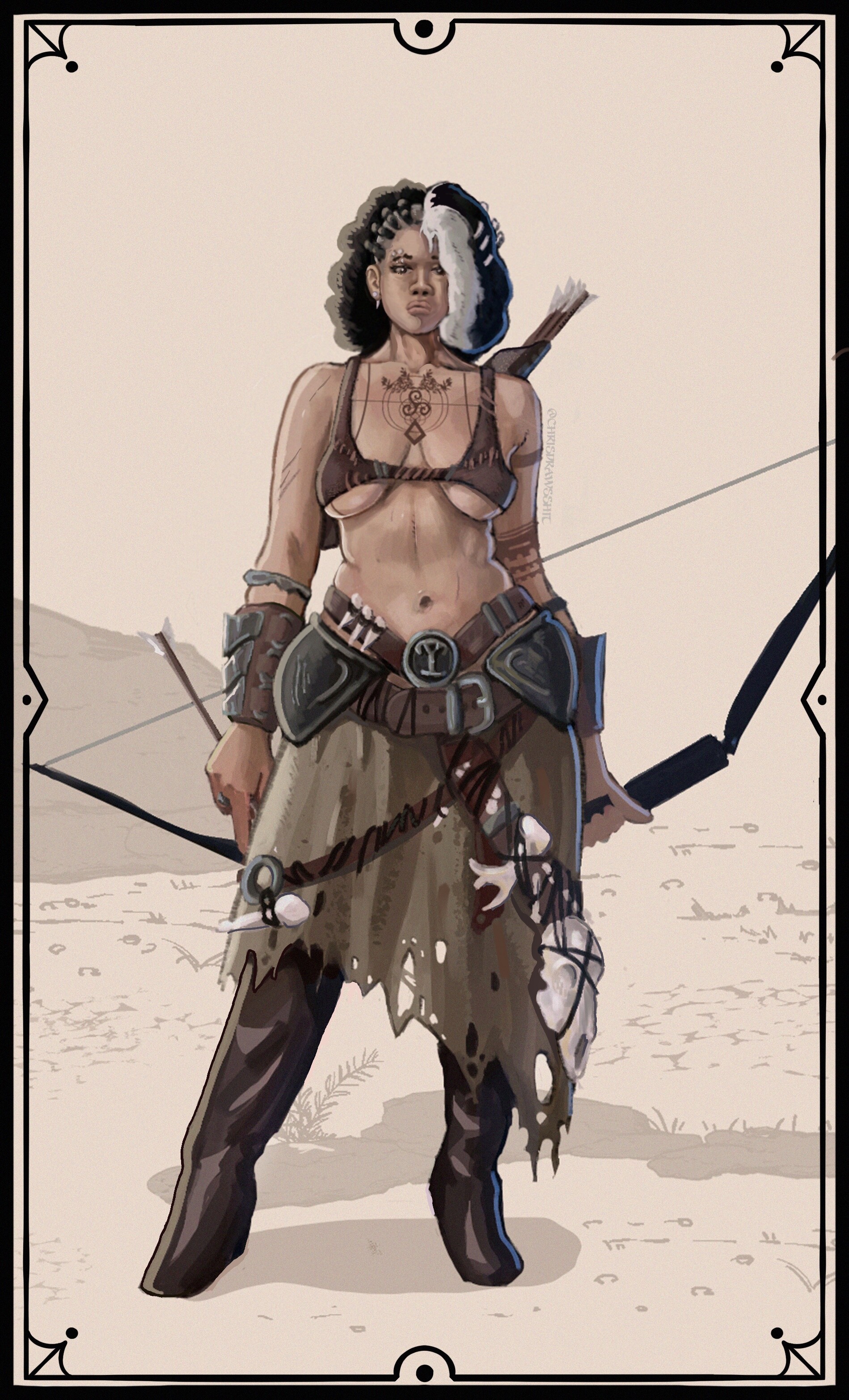 Rouge Hunter DND campaign card design Concept art
