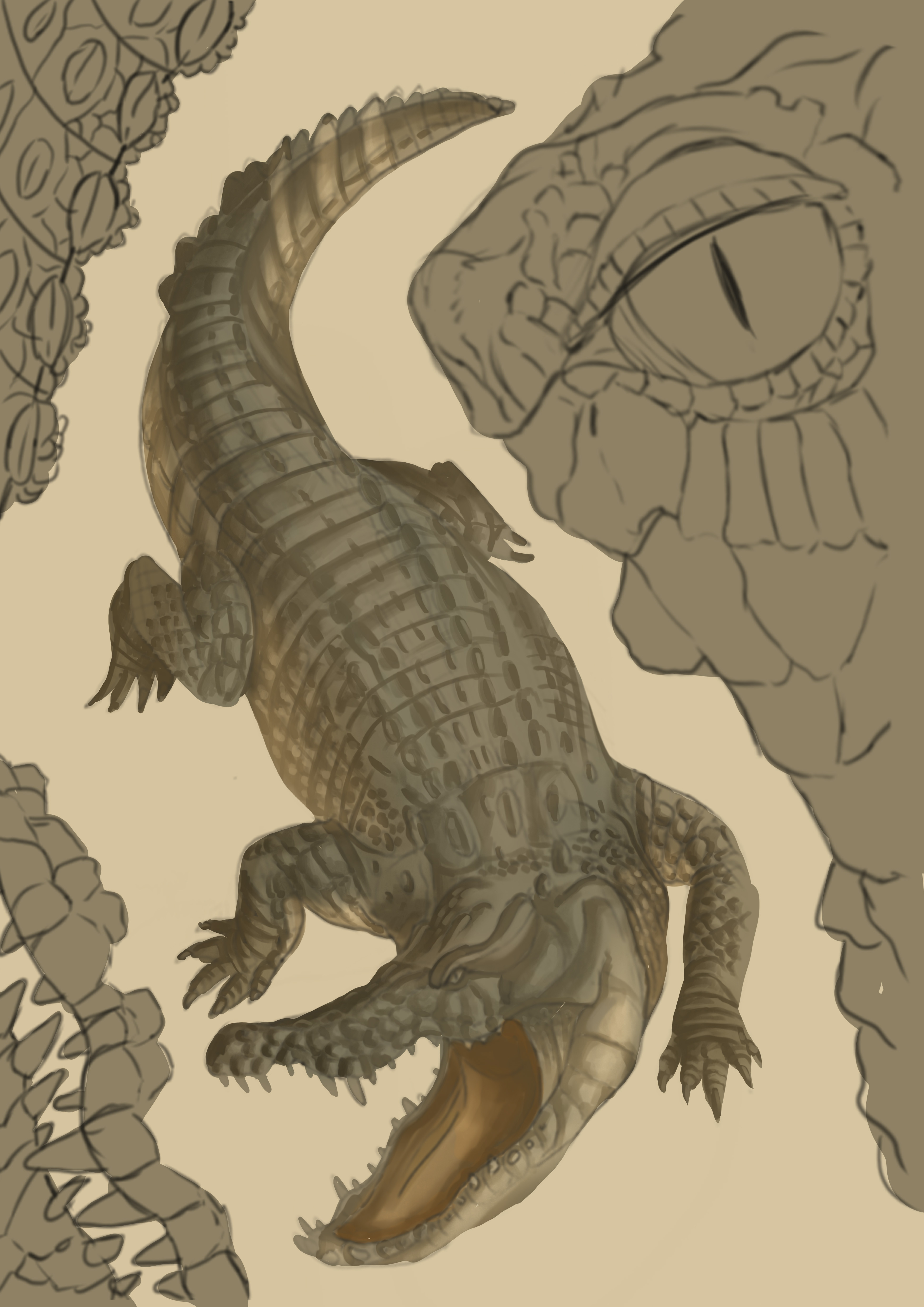 In progress,adding colors, and making composition