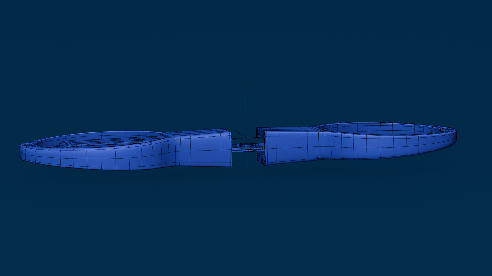 Pocket scissors model, wireframe view