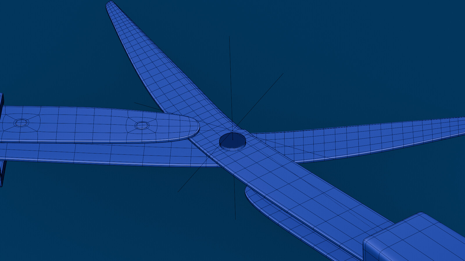 Pocket scissors model, wireframe view
