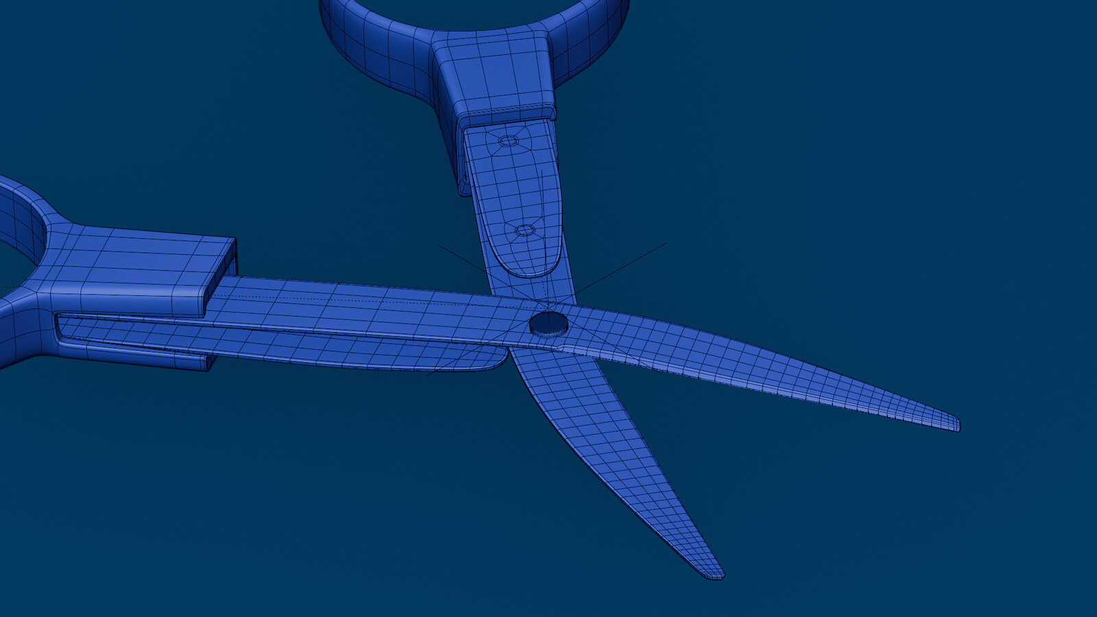 Pocket scissors model, wireframe view