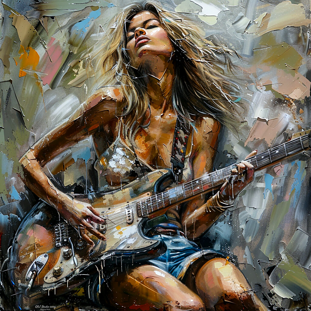 ArtStation - Female rock guitarist