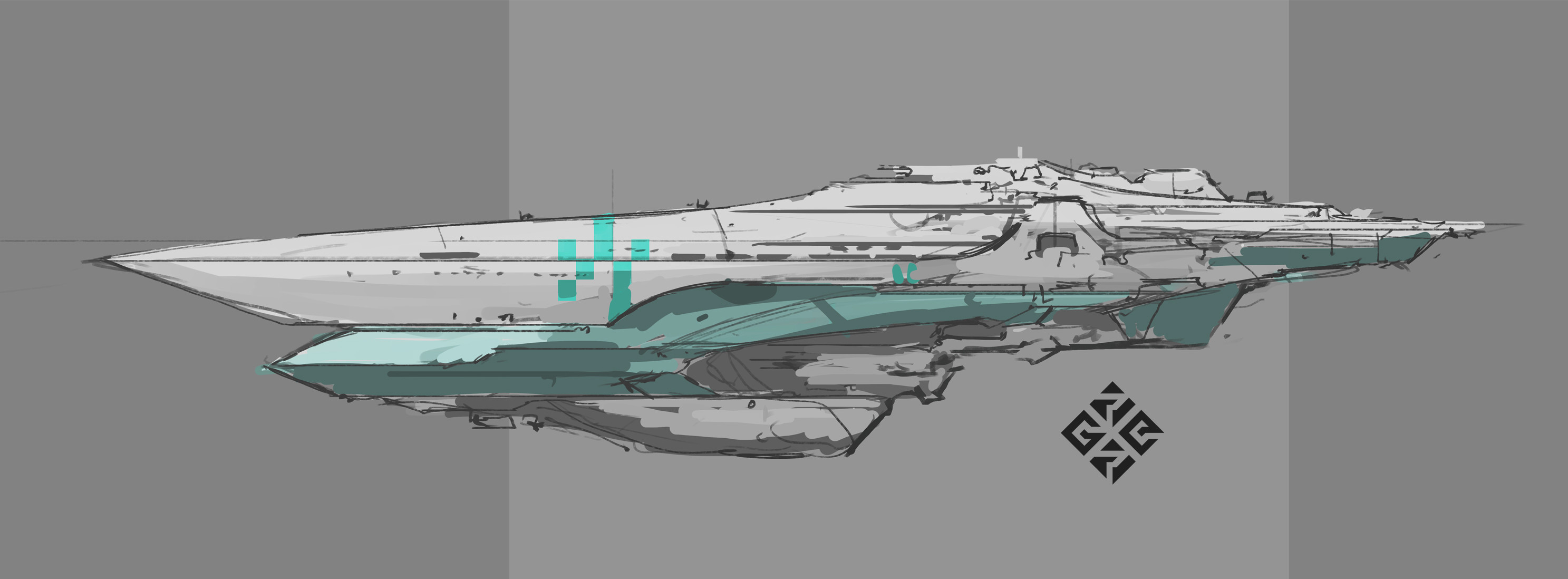 initial ship design sketch