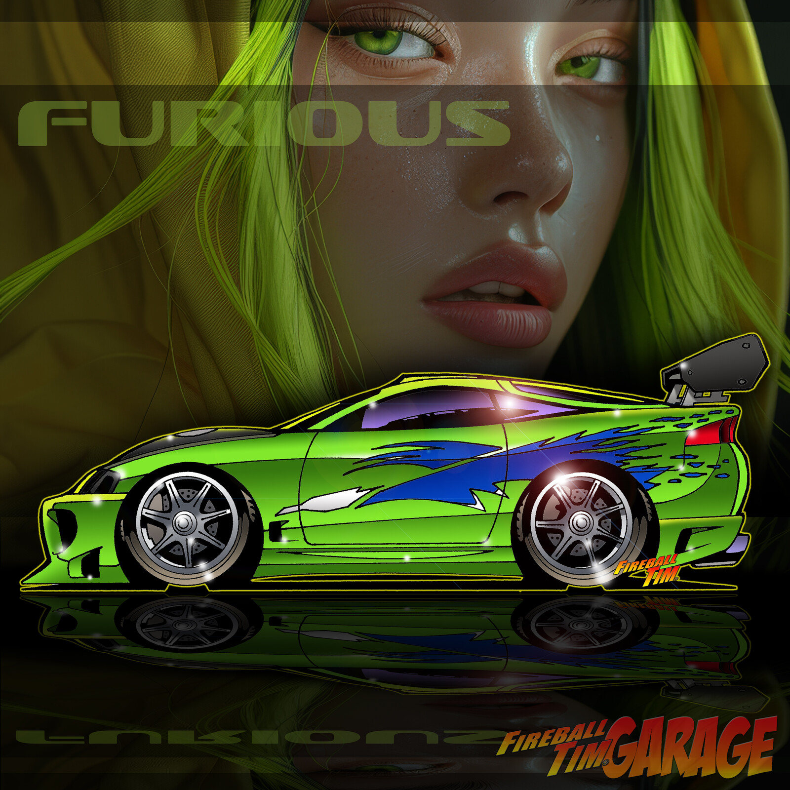 Fast and Furious Mitsubishi Concept Art by Fireball Tim Garage