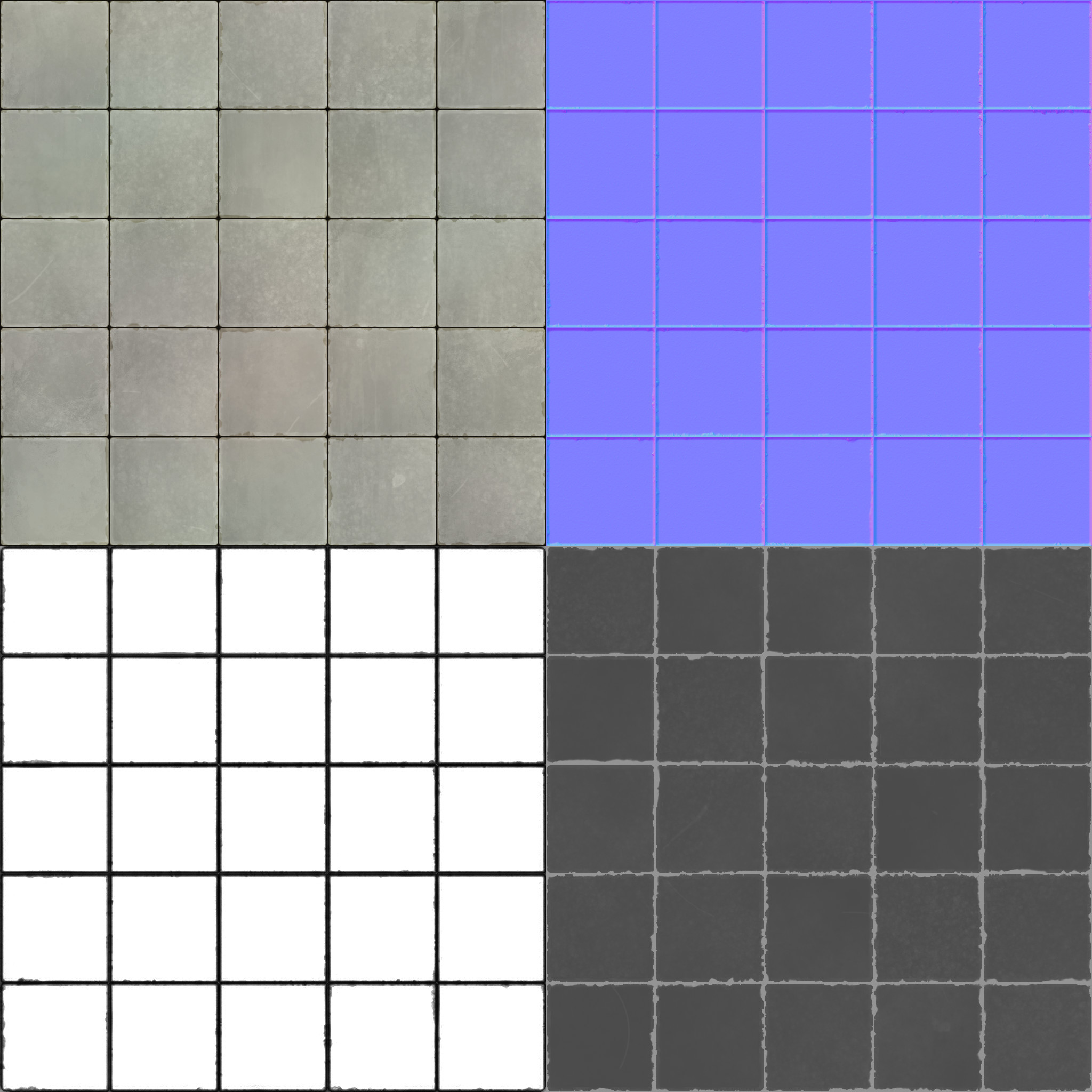 Wall tile maps - made with Substance Designer