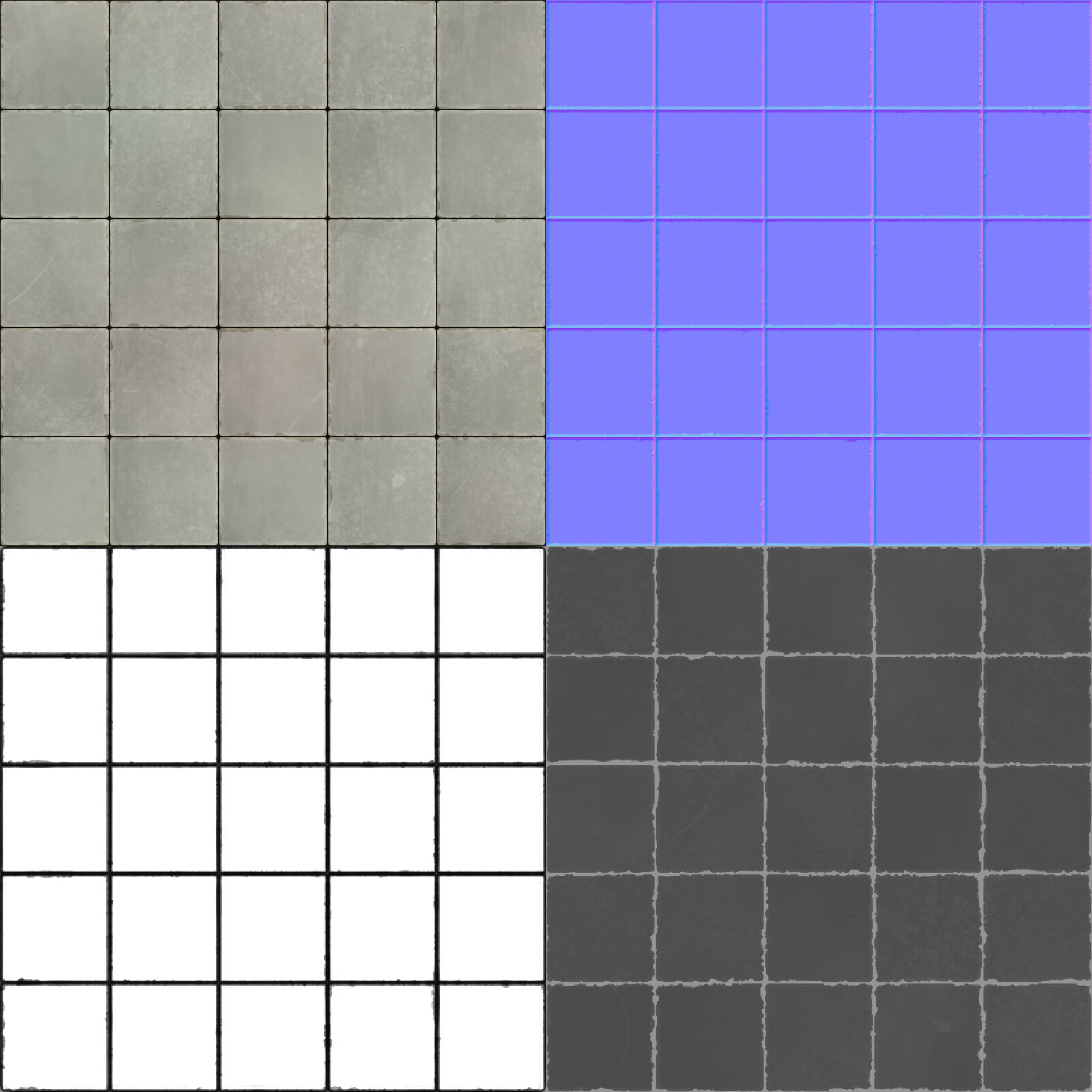 Wall tile maps - made with Substance Designer