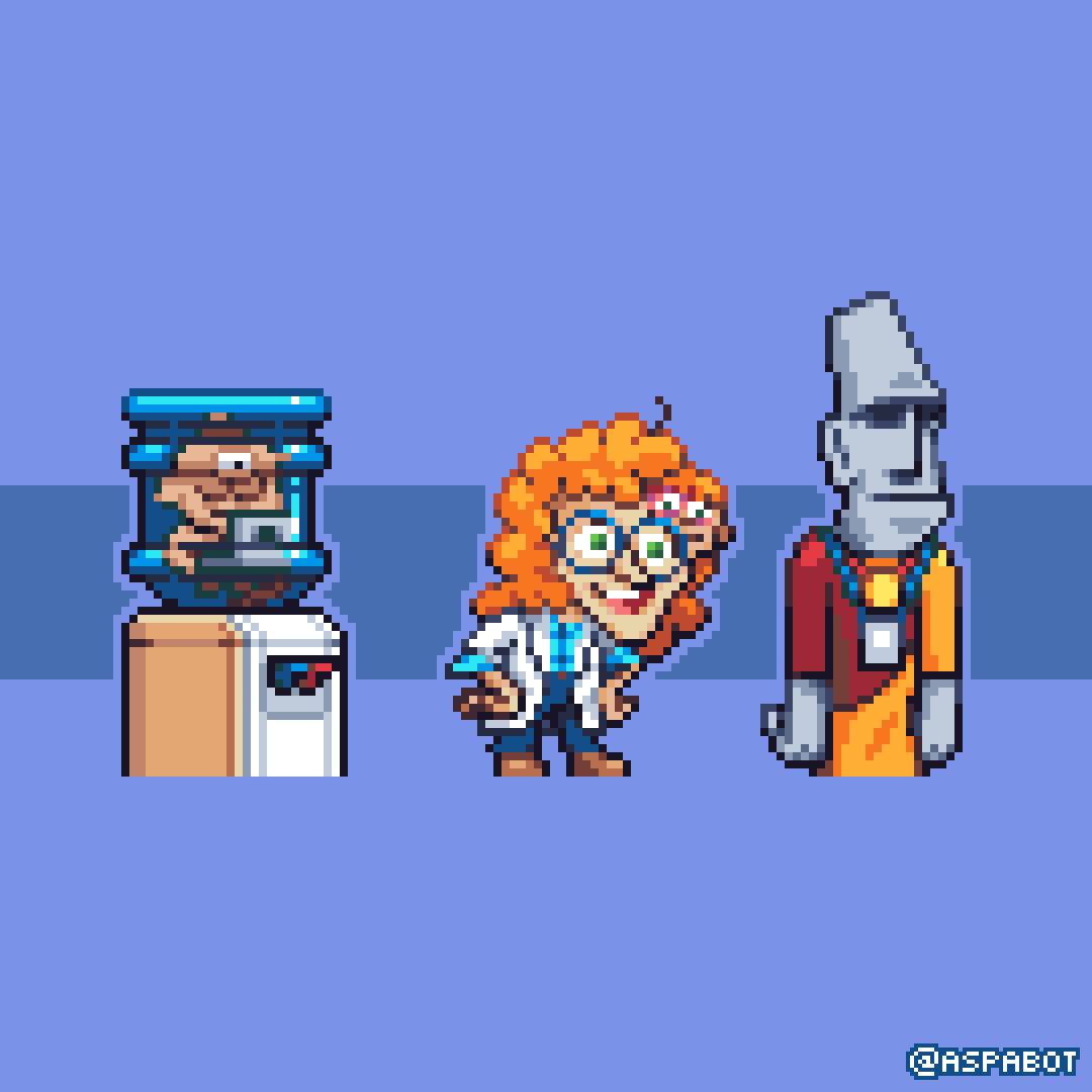Pixel version of Stem Cell Steve, Kate &amp; DupliKate and Tony