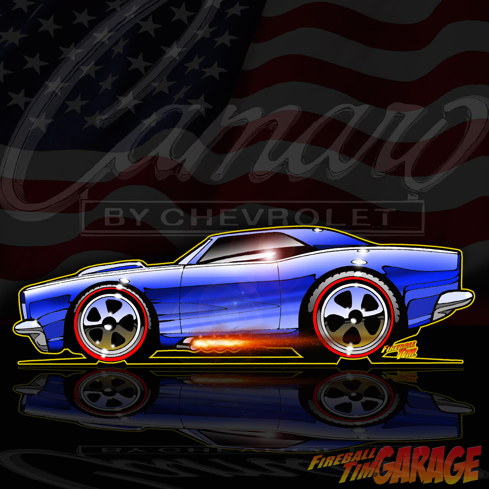 Chevy Camaro Concept Art by Fireball Tim Garage