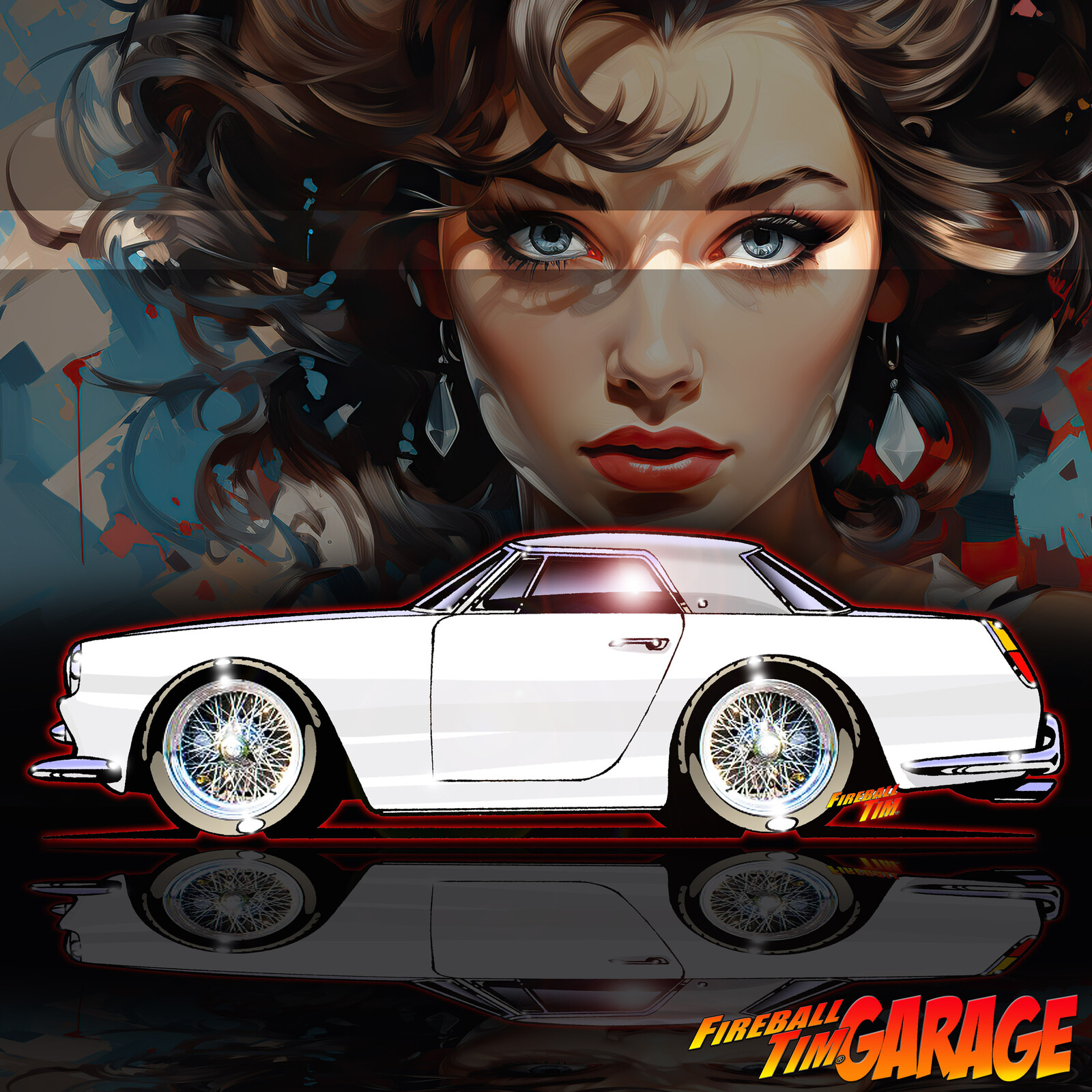 Classic 1959 Ferrari 250GT Concept Art by Fireball Tim Garage