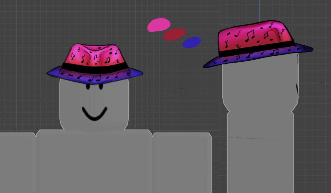 The initial concept of the 1st beat galaxy musical fedora that I created.