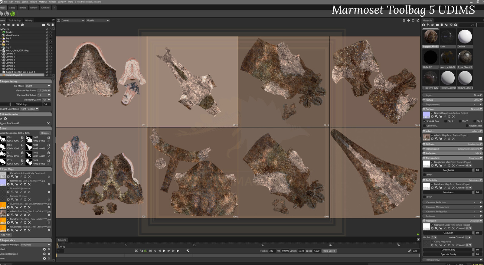 Marmoset Toolbag 5 beta 
UDIMS 