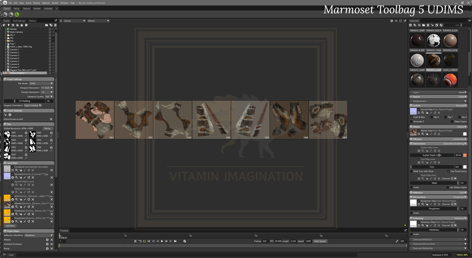 Marmoset Toolbag 5 beta 
UDIMS 