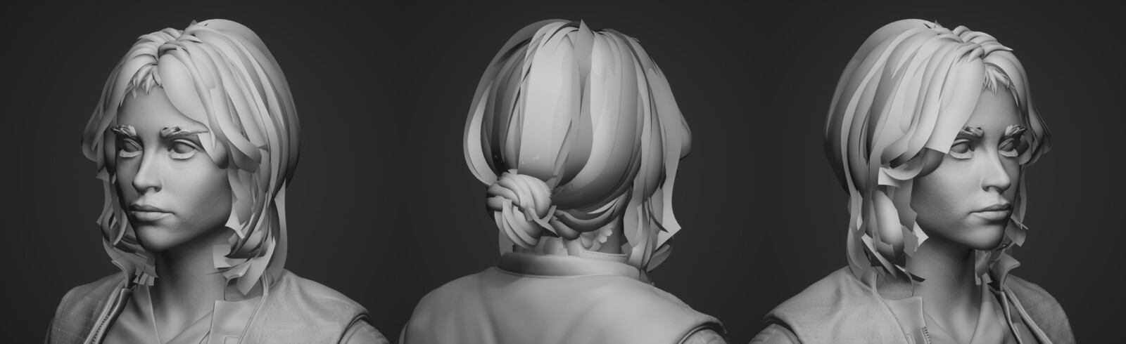 The showcase of hair cards without textures.