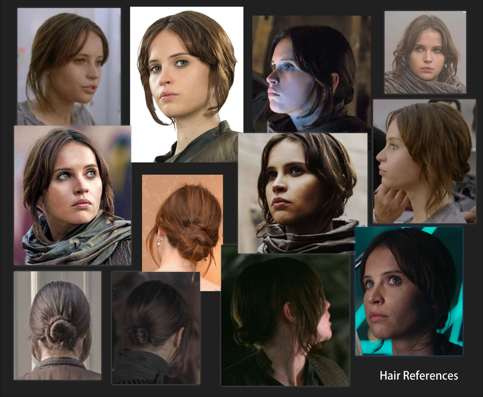 I took the references for the real actor's hairstyle. The references save tons of time to make realistic hairstyle.