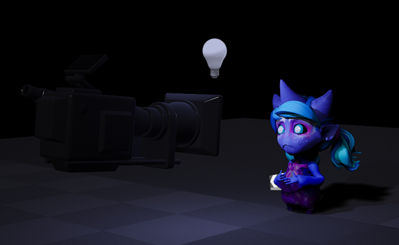 Test shot in Unreal. She's spooked by the camera