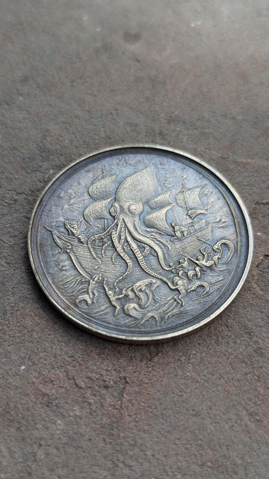 Kraken Attack Coin (Brass)