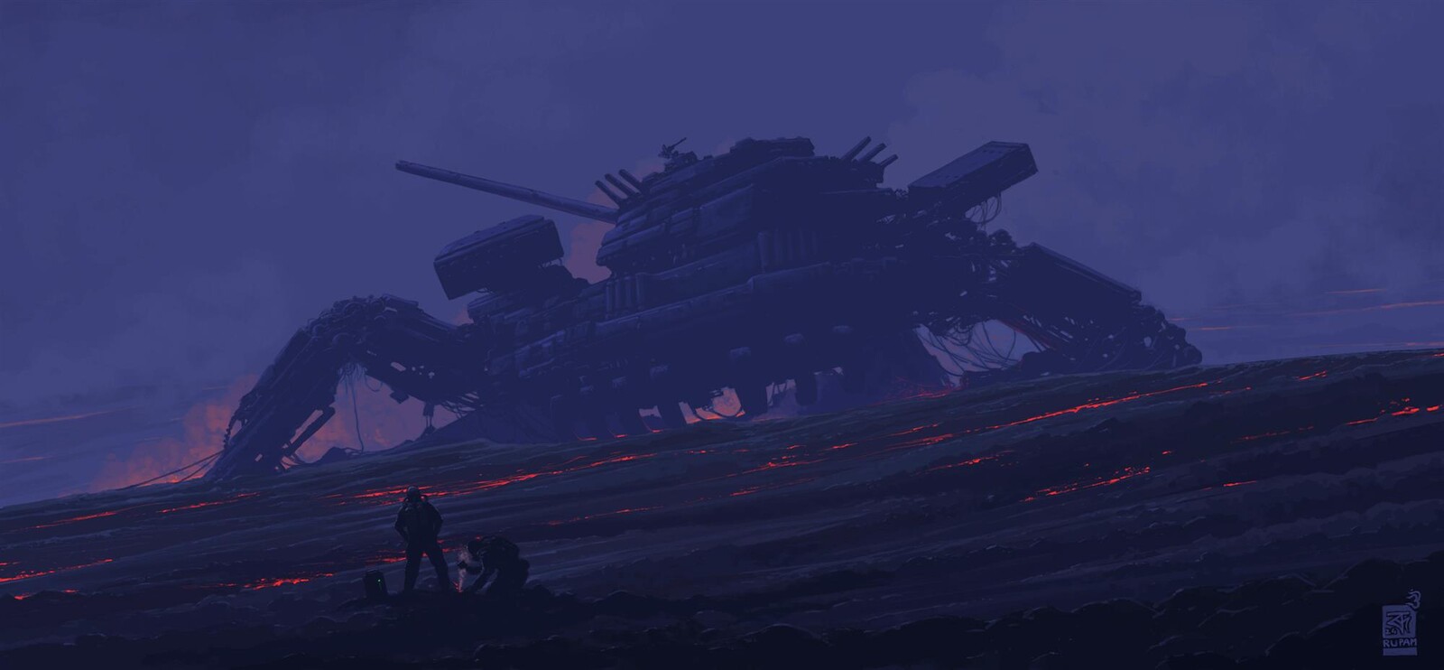 Deceased 14 X  Strictly One Layer Painting : LavA Bed 