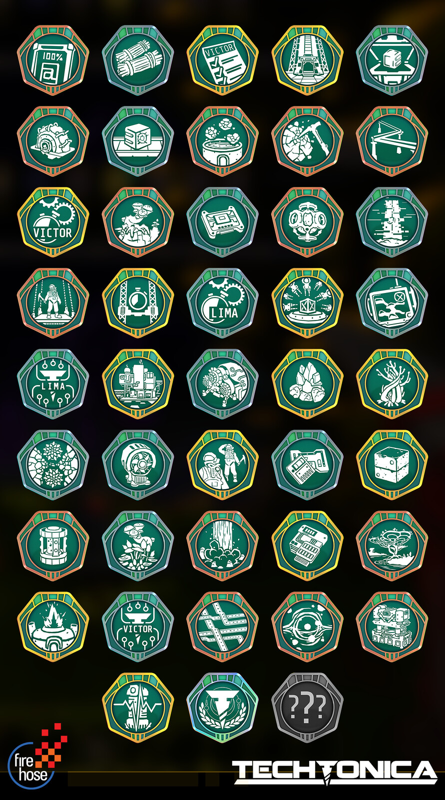 Achievement Icons for Steam - I hand-drew each of these and designed the badge.