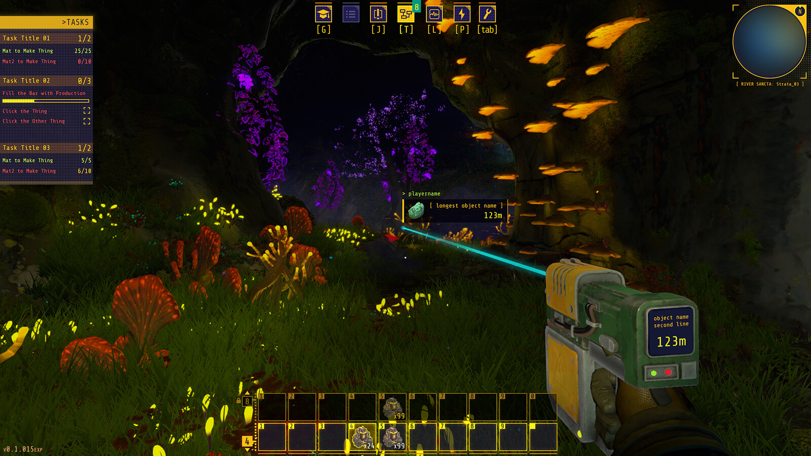 Ping Tool - This tool was a dual purpose ping tool and laser pistol for the laser minigames. The ping functionality allows players to point out specific locations in their factory or the level to co-op companions. The ping disappears after a set time. 