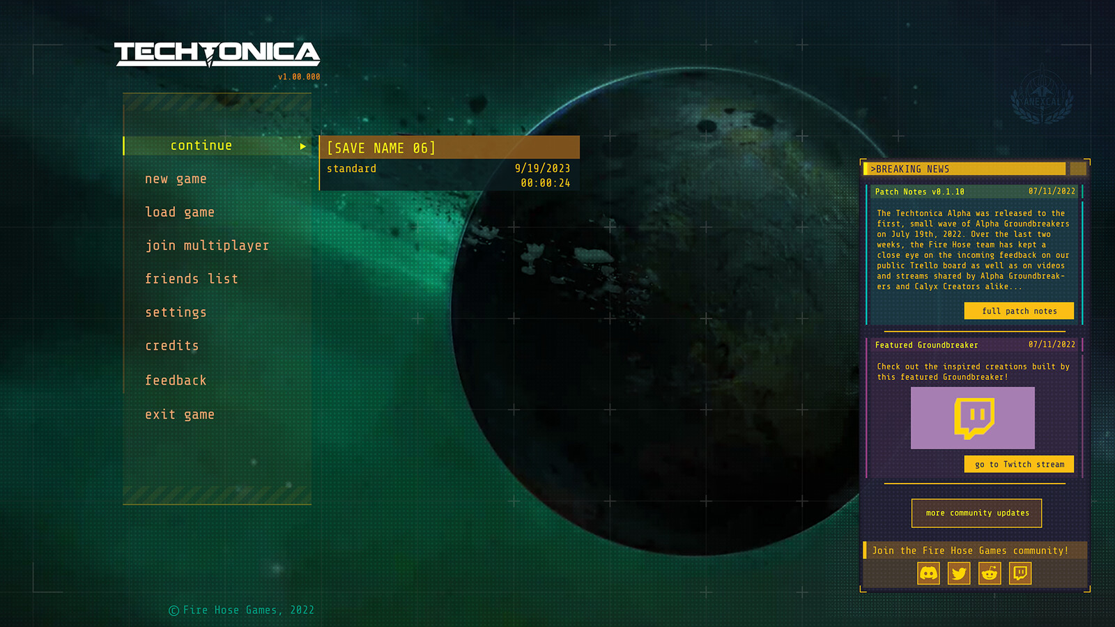 Main Menu Continue Game - It became clear midway through development that players wanted some info about their latest save with the Continue functionality. This little widget shows that info, as well as whether the game has any custom modifications.