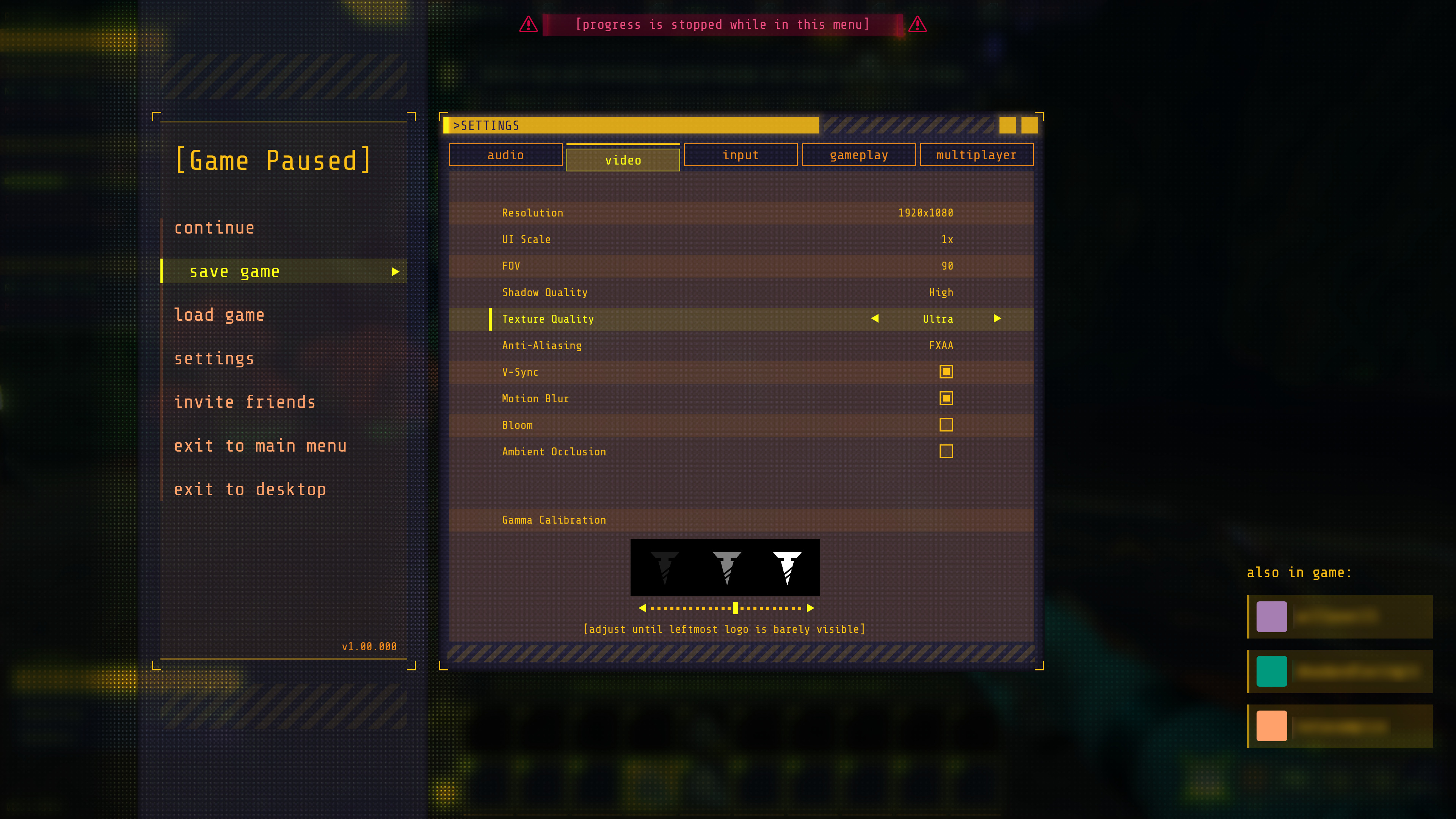 Settings - Video. I think we were able to fit in a decent amount of graphics options given our team size and budget.