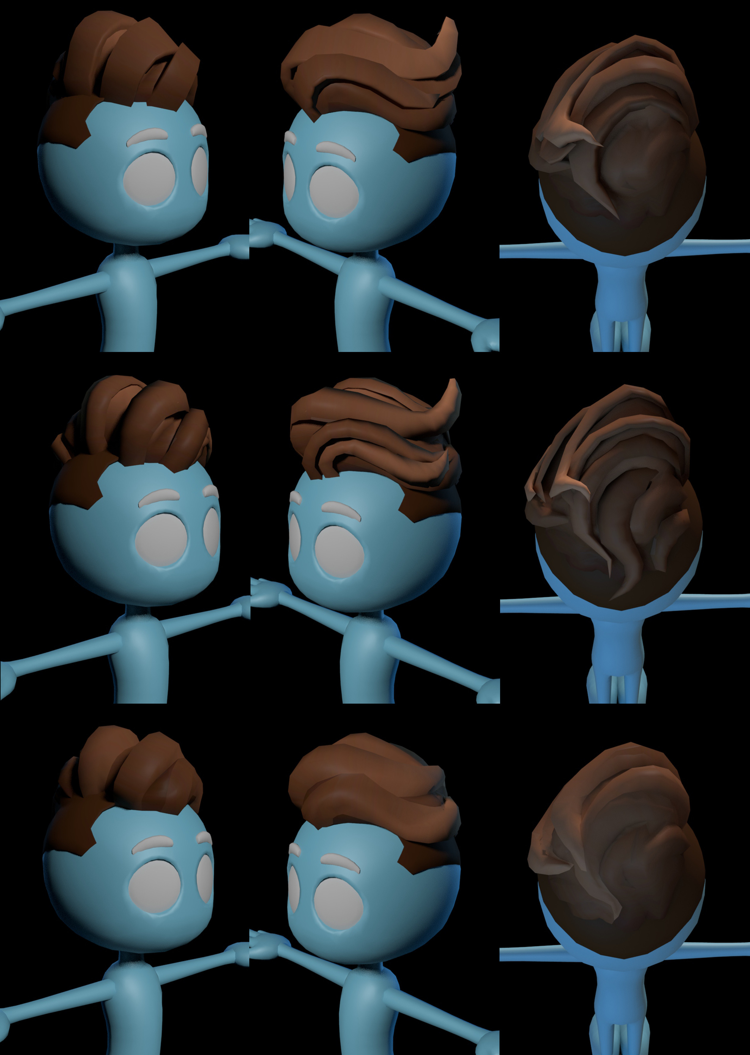 This also allowed me to develop a workflow for creating a nice low poly hair with pleasant flow and texture. 