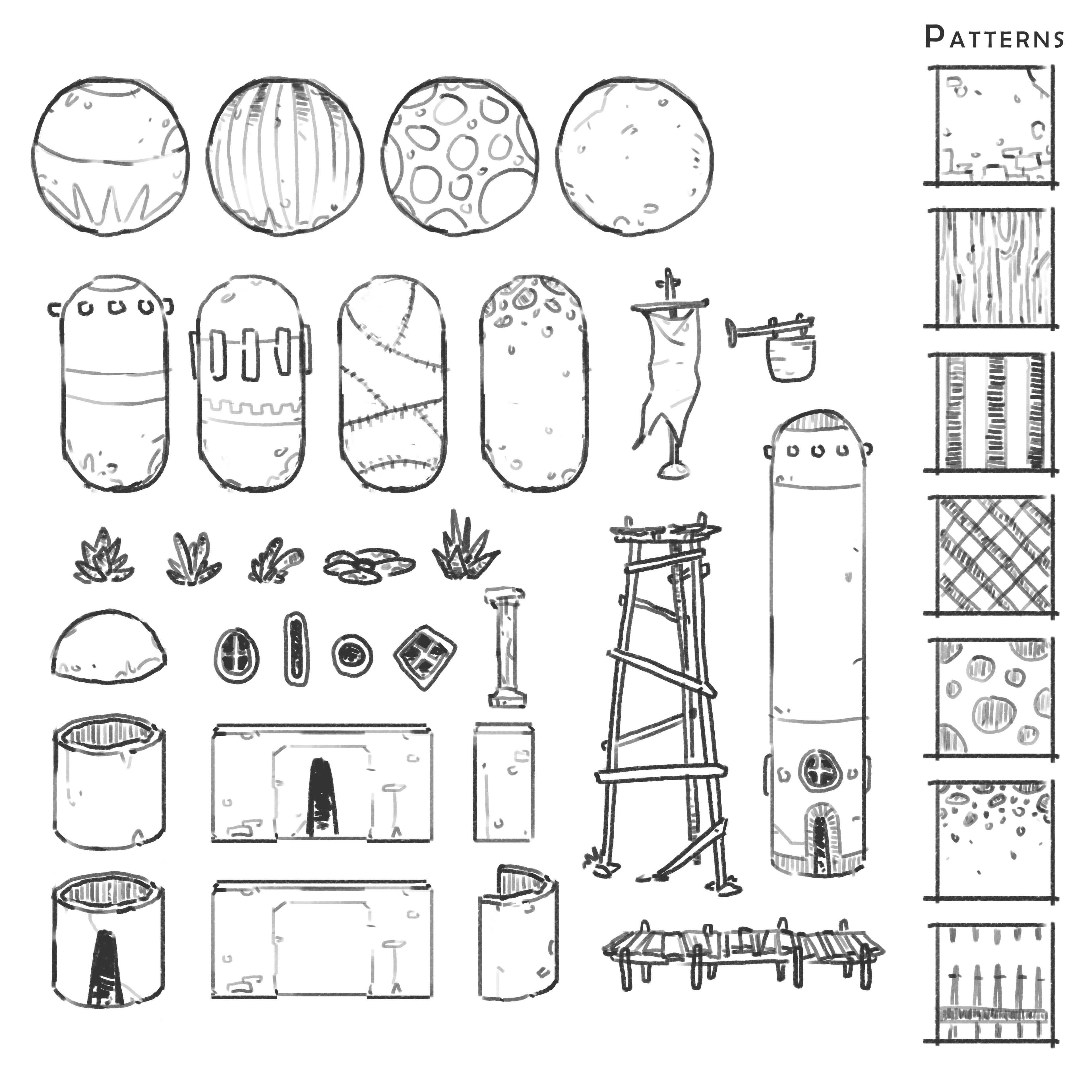 Building material and texture sketches