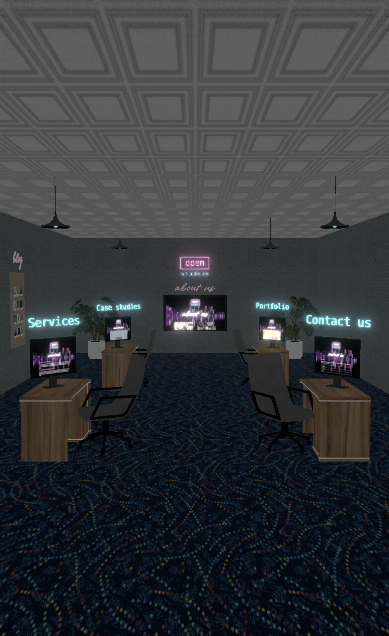 Production image before the pet wall and cat were added