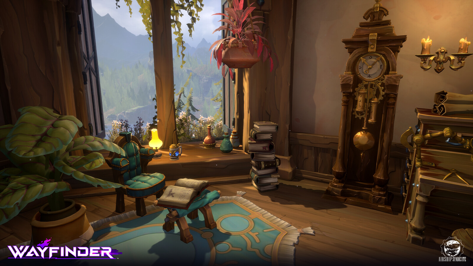 Examples of a cozy spaces players can build with decor items.  Level art by Vincent Gros, assets by the environment art team and our outsource partners. 