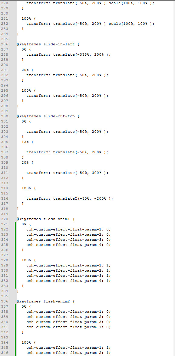 Here is what the CSS animation would look like. Note how the parameter animation at the bottom are key values  ion the 0 to 1 range....for the LERPs