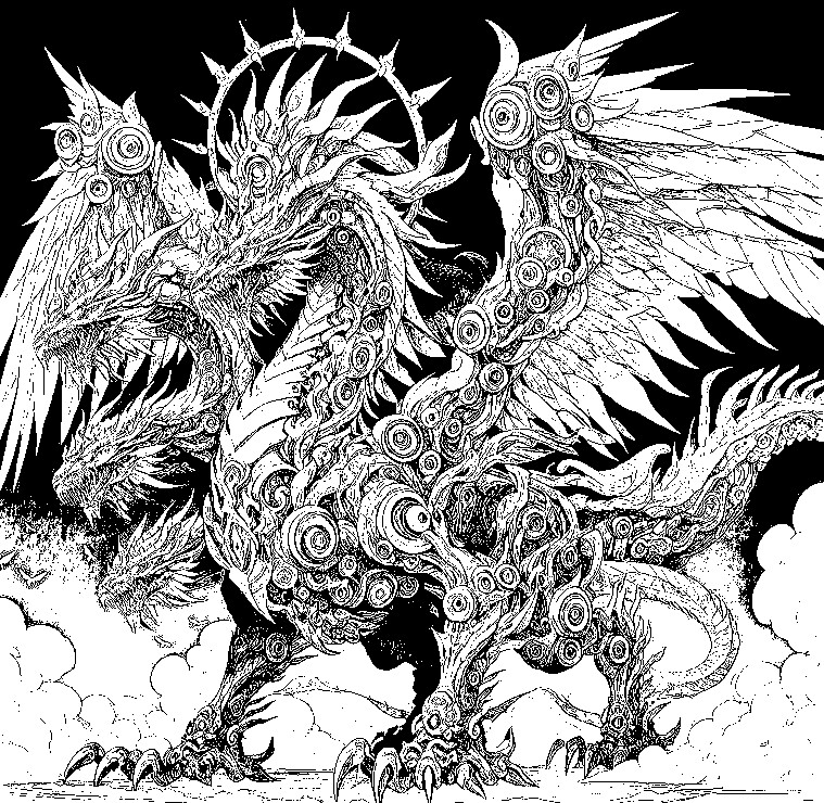 Eldritch dragon aspect of the divine mother #1 (stencil)(Complete full body)