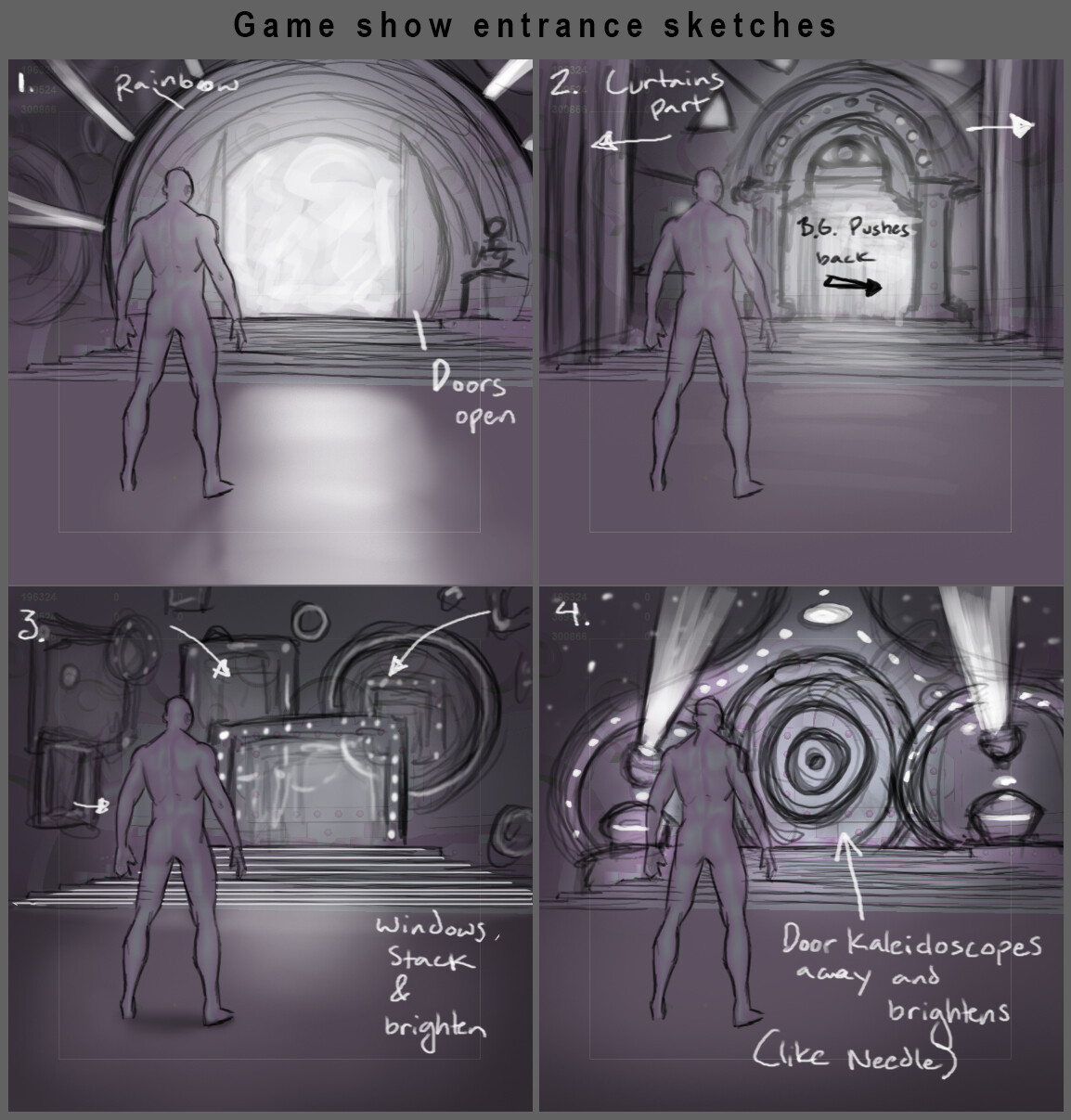 Quick concepts for the entryway into the new world. 