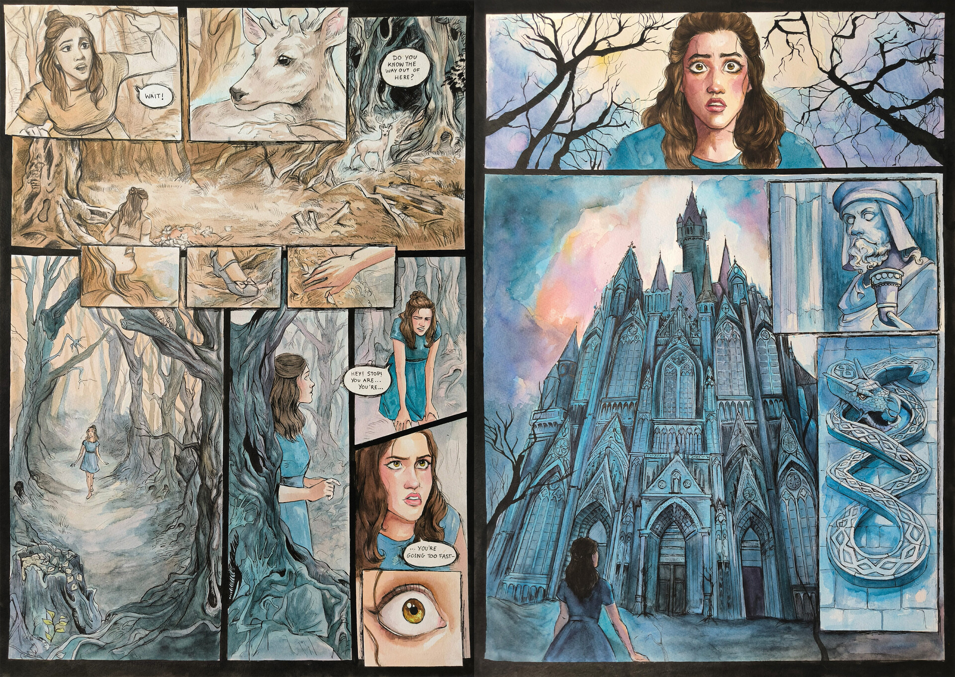 ArtStation - The Enchanted Forest - Watercolour Comic